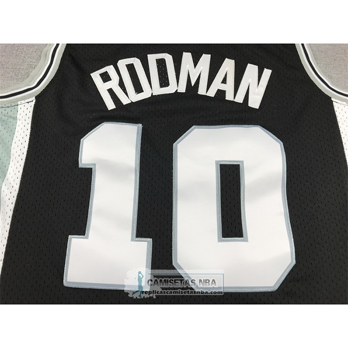 Camiseta San Antonio Spurs Dennis Rodman NO 10 Mitchell & Ness 1993-94 Negro